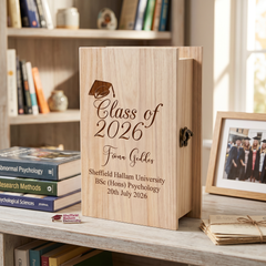 Personalised Graduation Keepsakes Engraved Wooden Box for Certificate Photos, etc