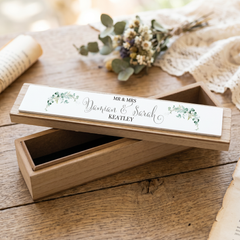 Wooden Wedding Certificate Holder - Personalised Vintage Style Keepsake Box Wedding Certificate Holder ukgiftstoreonline