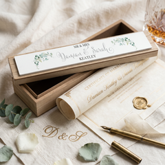Wooden Wedding Certificate Holder - Personalised Vintage Style Keepsake Box Wedding Certificate Holder ukgiftstoreonline