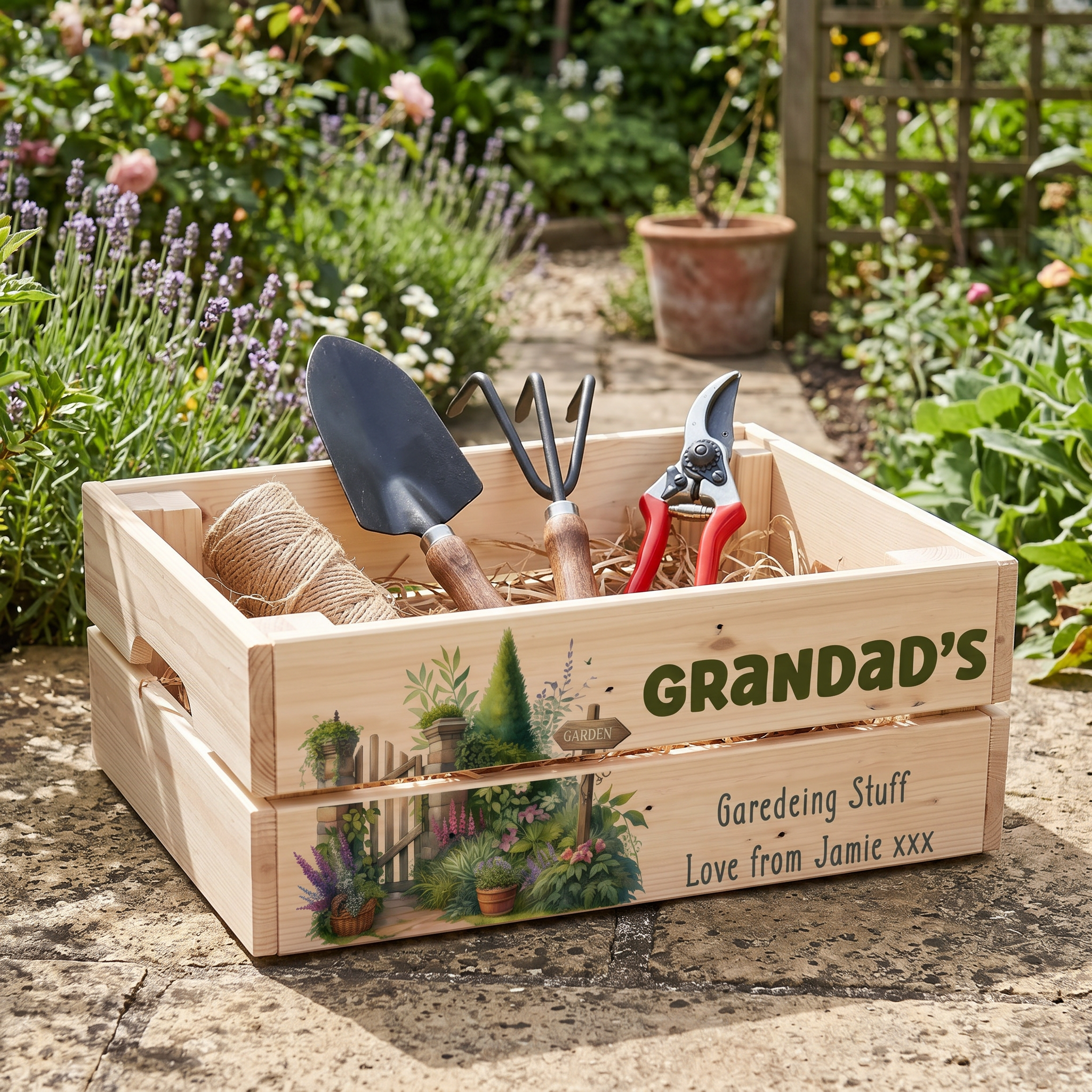 Personalised Gardening Storage Crate Gift Keen Gardener Fathers Day Mothers Day Birthday or Anniversary storage crate ukgiftstoreonline