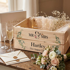 Personalised Wedding Crate, Wooden Mr and Mrs Crate, Wedding Hamper Decor storage crate ukgiftstoreonline