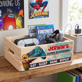 Personalised Gamer Storage Box – Kids Room Storage Crate with Handles ukgiftstoreonline