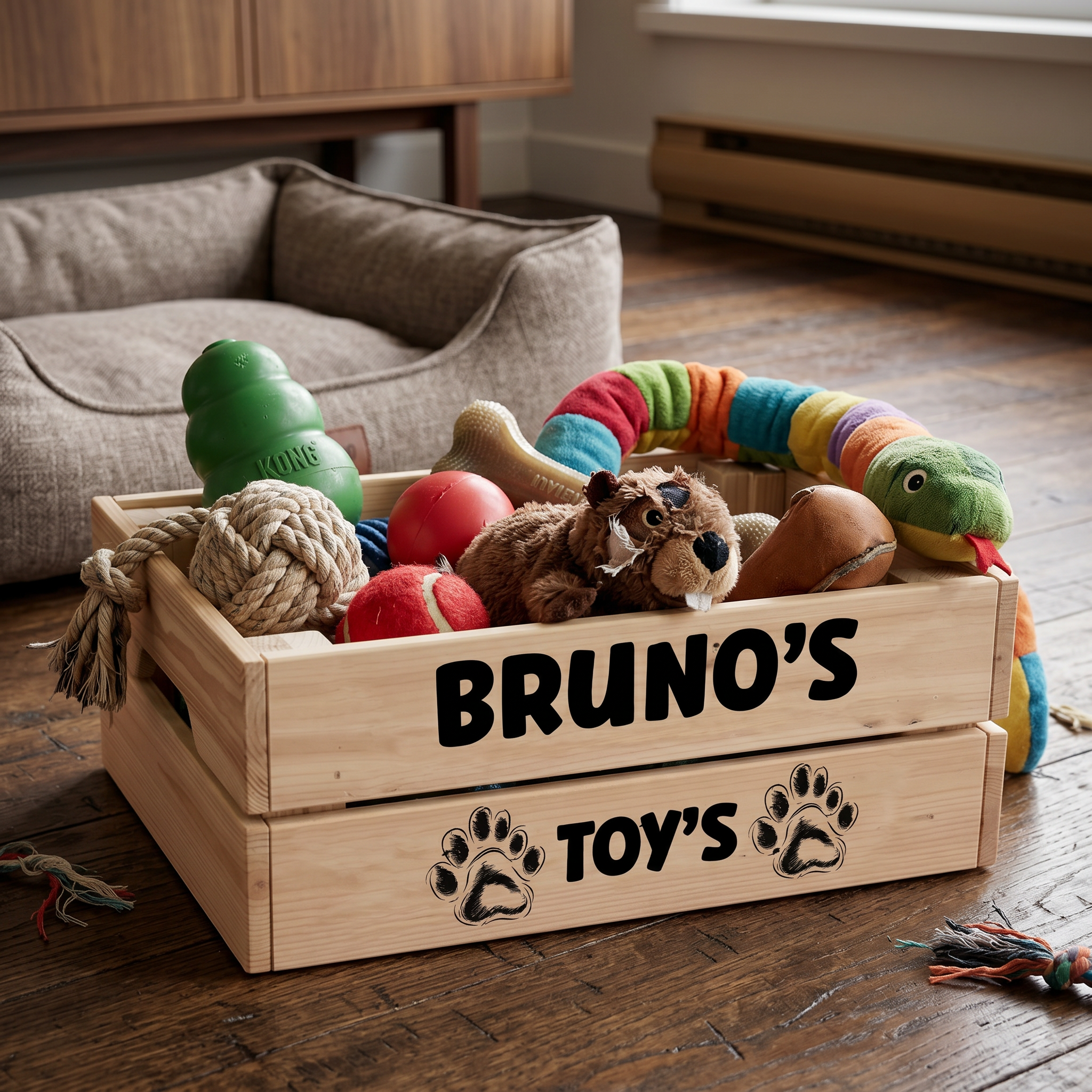 Personalised Dog Toy Crate – Custom Pet Basket | Organise Dog Toys & Storage ukgiftstoreonline