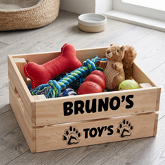 Personalised Dog Toy Crate – Custom Pet Basket | Organise Dog Toys & Storage ukgiftstoreonline