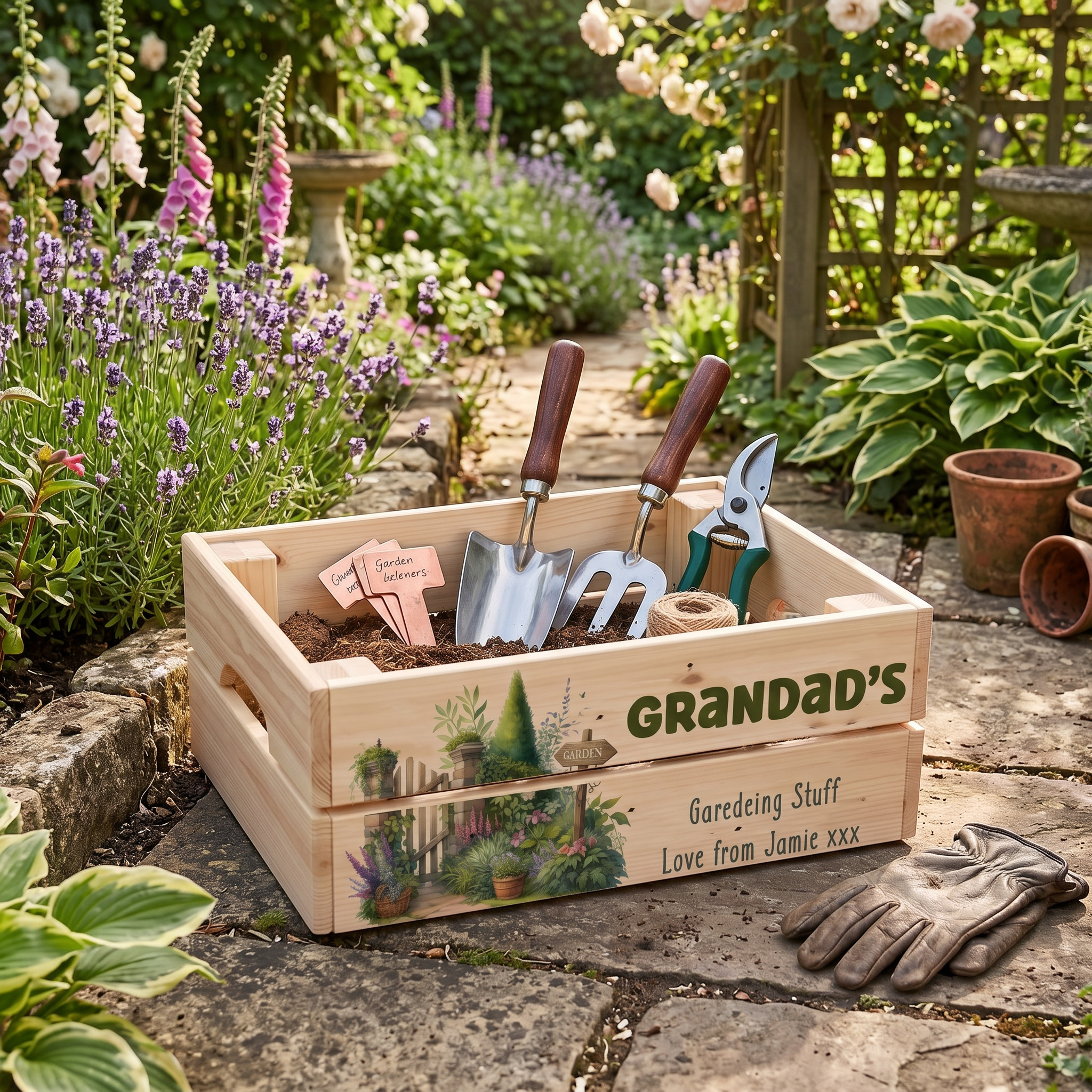 Personalised Gardening Storage Crate Gift Keen Gardener Fathers Day Mothers Day Birthday or Anniversary storage crate ukgiftstoreonline