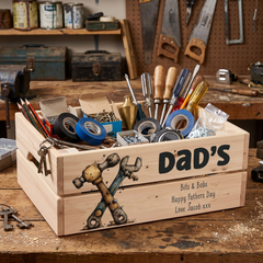 Personalised Tools and Bits and Bobs Storage Crate Gift Fathers Day, Birthday, Christmas or Anniversary storage crate ukgiftstoreonline