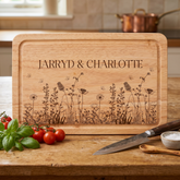 Wildflower Engraved Solid Wooden Chopping Board with Optional Personalisation For Any Occasion chopping Board ukgiftstoreonline