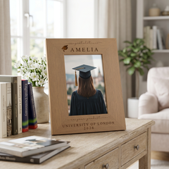 Graduation Gift | Congratulations Gift for University Graduate | Personalised Frame Engraved Oak Finish