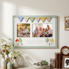 Colourful and Playful Family Photo Frame Gift With Double Aperture With Bunting photo frame ukgiftstoreonline