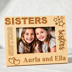 Sisters Sentiment Personalised Photo Frame Gift Sister Photo Frame ukgiftstoreonline
