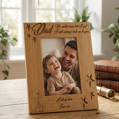 Dad no matter how tall I get Personalised Engraved Wooden Photo Frame Gift For Fathers Day Birthday or Christmas Daddy Photo Frame ukgiftstoreonline