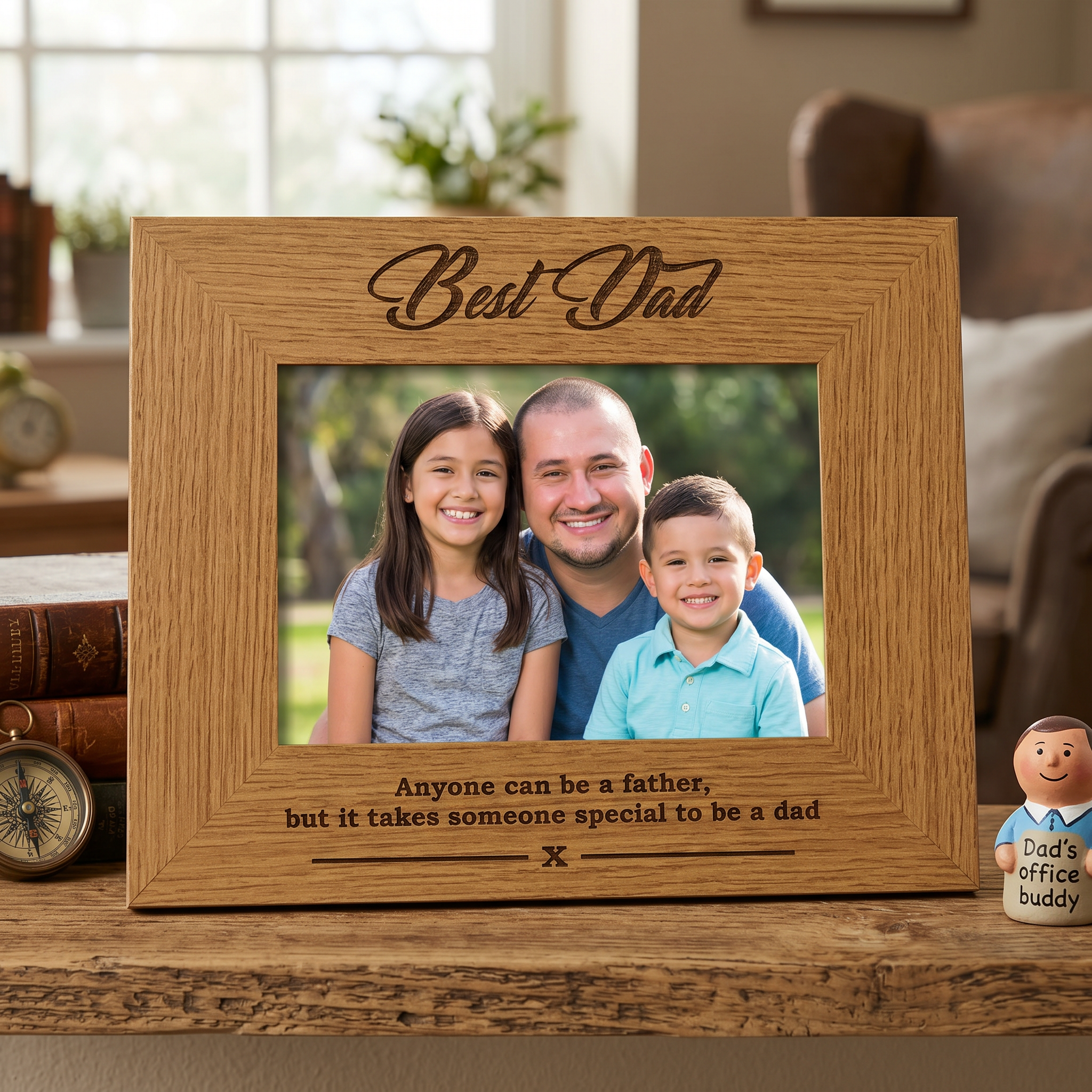 Best Dad Engraved Wooden Photo Frame Gift For Fathers Day, Birthday or Christmas grandad photo frame ukgiftstoreonline