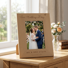 Mr & Mrs Wedding Photo Frame Gift For Newly Weds Our Wedding Day Keepsake Frame Photo Frame ukgiftstoreonline