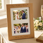 Personalised Wedding Day Engraved Wooden Double Photo Frame Gift For Couple personalised photo frames ukgiftstoreonline Portrait