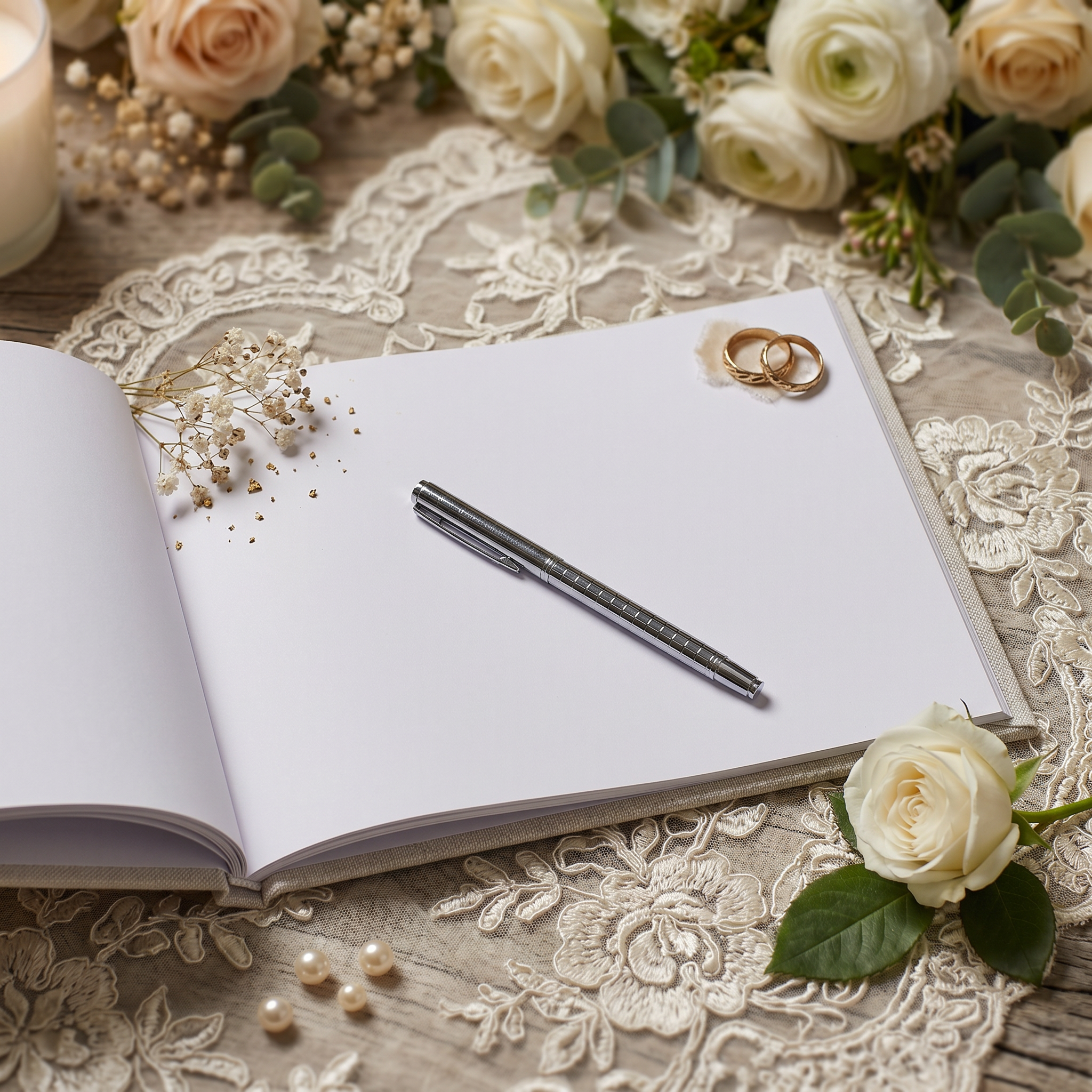 Personalised Wedding Memory Book – Large A4 Guest Book for Weddings with Wildflower Design ukgiftstoreonline