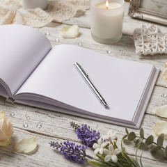 Personalised Wedding Memory Book – Large A4 Guest Book for Weddings with Wildflower Design ukgiftstoreonline