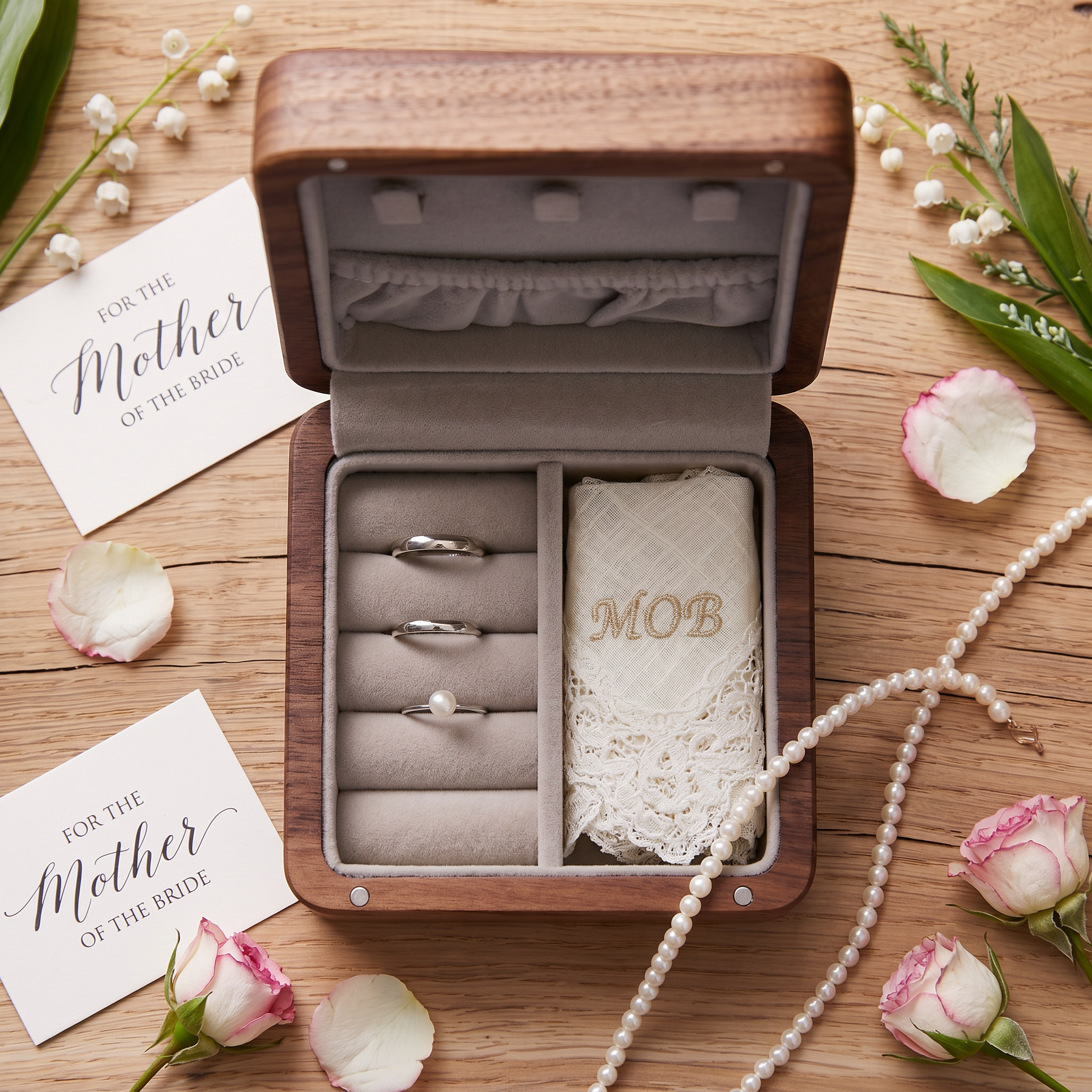 Engraved Walnut Jewellery Box - Personalised Mother Of The Bride Gift With Velvet Lined Case Personalised Jewellery Box ukgiftstoreonline
