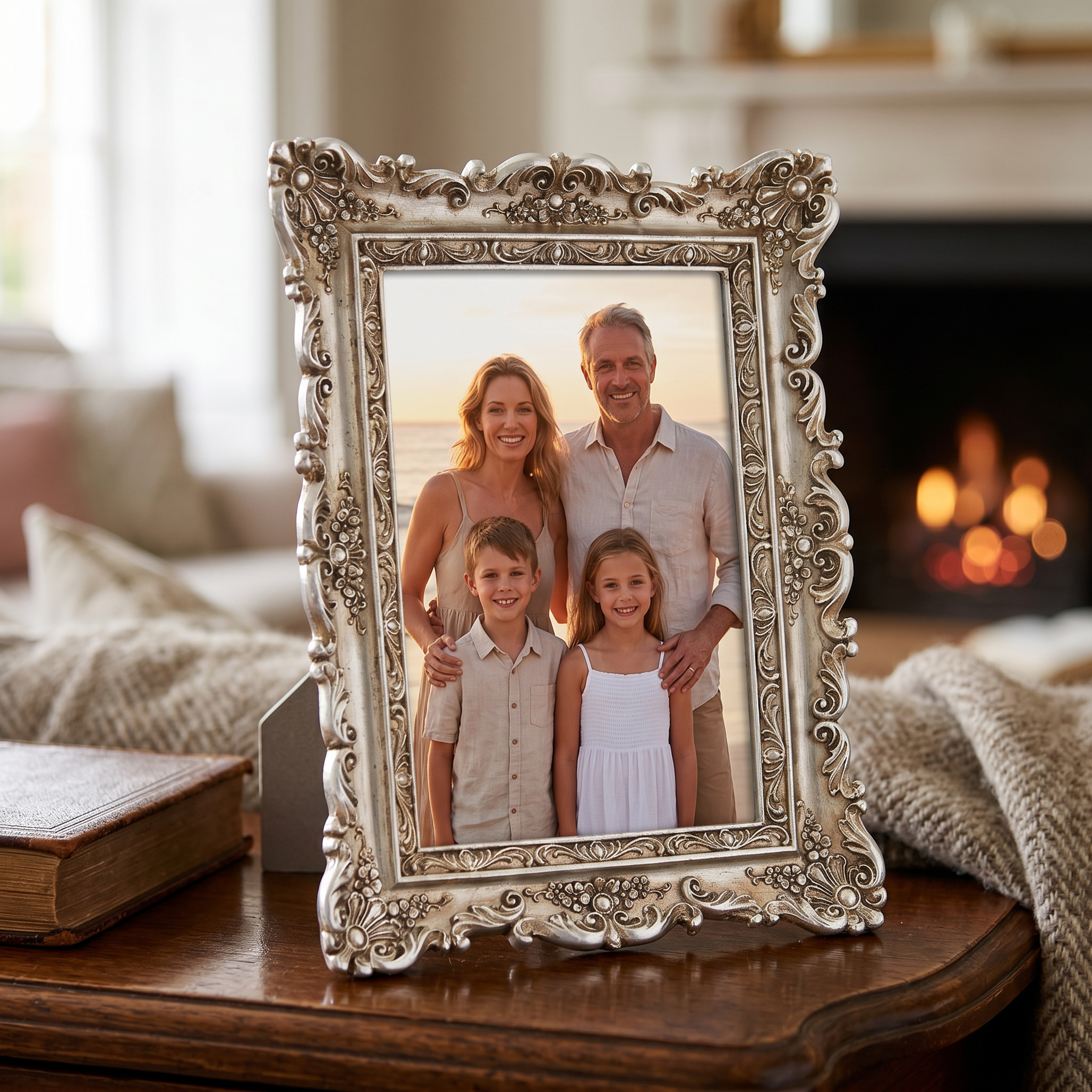 Classical Style Antique Floral Resin Photo Frame 4" x 6" photo frame ukgiftstoreonline