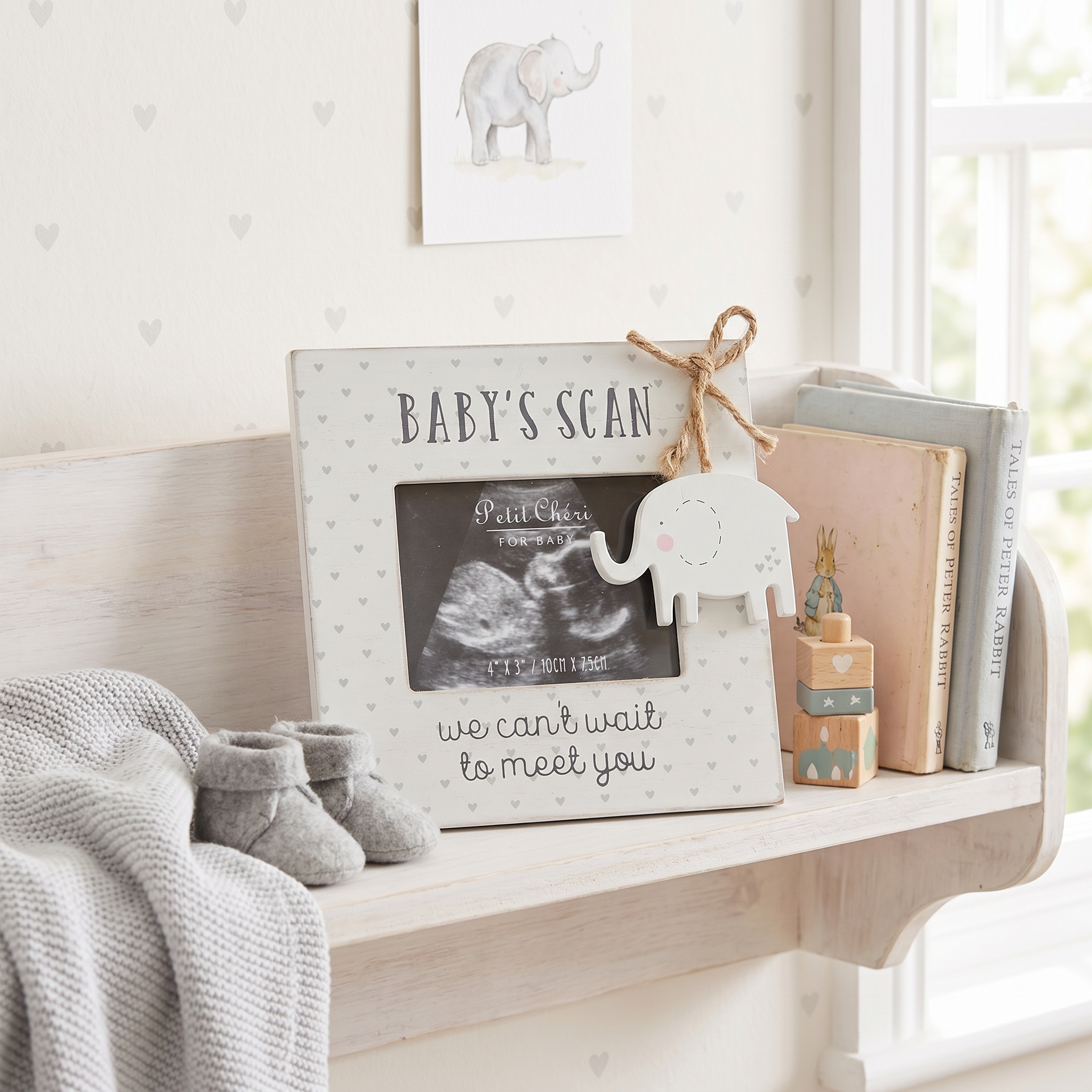 Baby Scan Frame - Vintage Ultrasound Picture Frame With Elephant Decor Baby Photo Frame ukgiftstoreonline