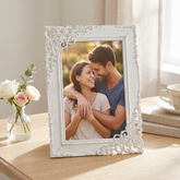 Classical Vintage Ornate White Metal Photo Frame 4" x 6" photo frame ukgiftstoreonline