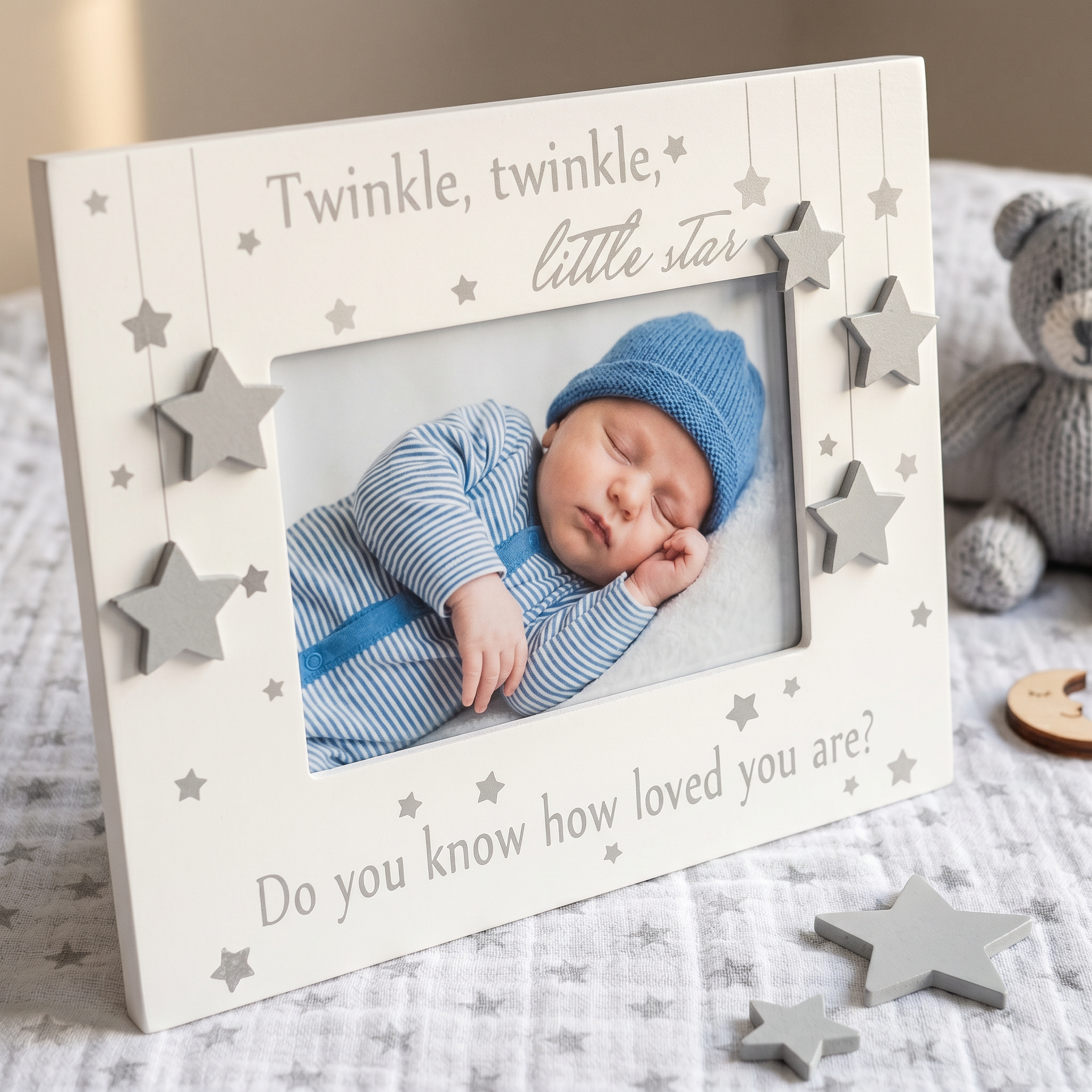 Baby Photo Frame Keepsake With Stars and Verse For Baby Shower or Newborn Gift ukgiftstoreonline