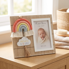 Baby Photo Frame – Welcome To The World Rainbow Design | 4x6 Keepsake Baby Gift