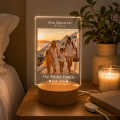 Personalised LED Photo Frame Night Light – Custom Picture Gift Our Greatest Adventures