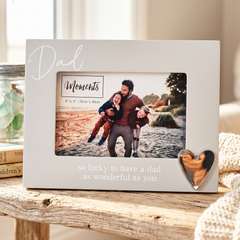 Dad Silver Heart Photo Frame 6'x4' Picture with Sentiment, Freestanding and Gift Boxed - Father's Day, Birthday or Christmas photo frame ukgiftstoreonline