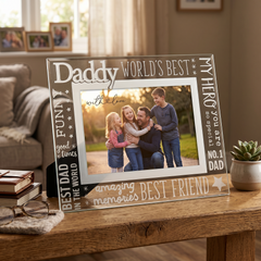 World's Best Daddy Glass Photo Frame Gift With Sentiments For Fathers Day, Birthday or Christmas Nan Photo Frame ukgiftstoreonline
