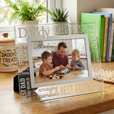 World's Best Daddy Glass Photo Frame Gift With Sentiments For Fathers Day, Birthday or Christmas