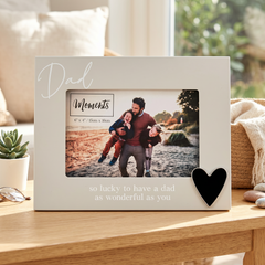 Dad Silver Heart Photo Frame 6'x4' Picture with Sentiment, Freestanding and Gift Boxed - Father's Day, Birthday or Christmas photo frame ukgiftstoreonline