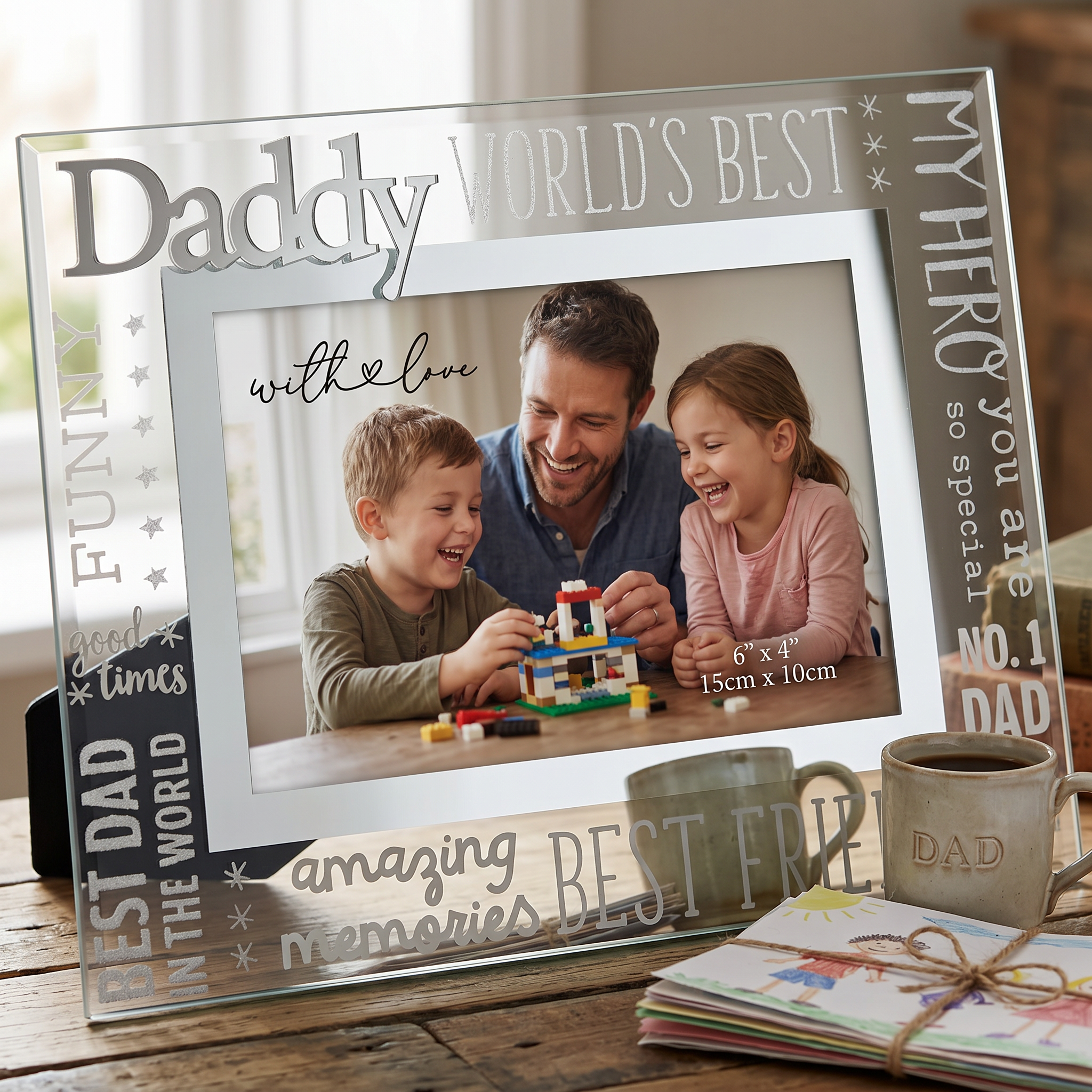 World's Best Daddy Glass Photo Frame Gift With Sentiments For Fathers Day, Birthday or Christmas Nan Photo Frame ukgiftstoreonline