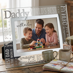 World's Best Daddy Glass Photo Frame Gift With Sentiments For Fathers Day, Birthday or Christmas Nan Photo Frame ukgiftstoreonline