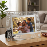 World's Best Daddy Glass Photo Frame Gift With Sentiments For Fathers Day, Birthday or Christmas