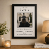Personalised A4 Printed Photo Graduation Picture Frame Gift personalised photo frames ukgiftstoreonline Black