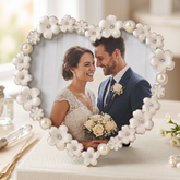 Pearl White Daisy Heart Photo Frame for Anniversaries Wedding and Valentines photo frame ukgiftstoreonline