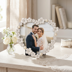 Pearl White Daisy Heart Photo Frame for Anniversaries Wedding and Valentines photo frame ukgiftstoreonline