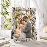 Flower and Butterfly Nickel Plated Photo Frame for Anniversaries Wedding and Valentines photo frame ukgiftstoreonline