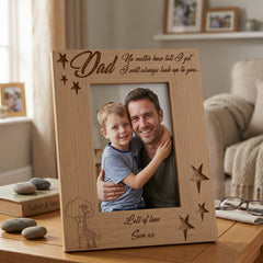 Dad no matter how tall I get Personalised Engraved Wooden Photo Frame Gift For Fathers Day Birthday or Christmas Daddy Photo Frame ukgiftstoreonline
