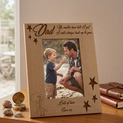 Dad no matter how tall I get Personalised Engraved Wooden Photo Frame Gift For Fathers Day Birthday or Christmas Daddy Photo Frame ukgiftstoreonline