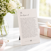 Bridesmaid Plaque Gift – Standing Plaque With Sentimental Quote ukgiftstoreonline