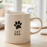 Cat Dad Stoneware Mug – Durable Ceramic Coffee Mug With Paw Print Design ukgiftstoreonline