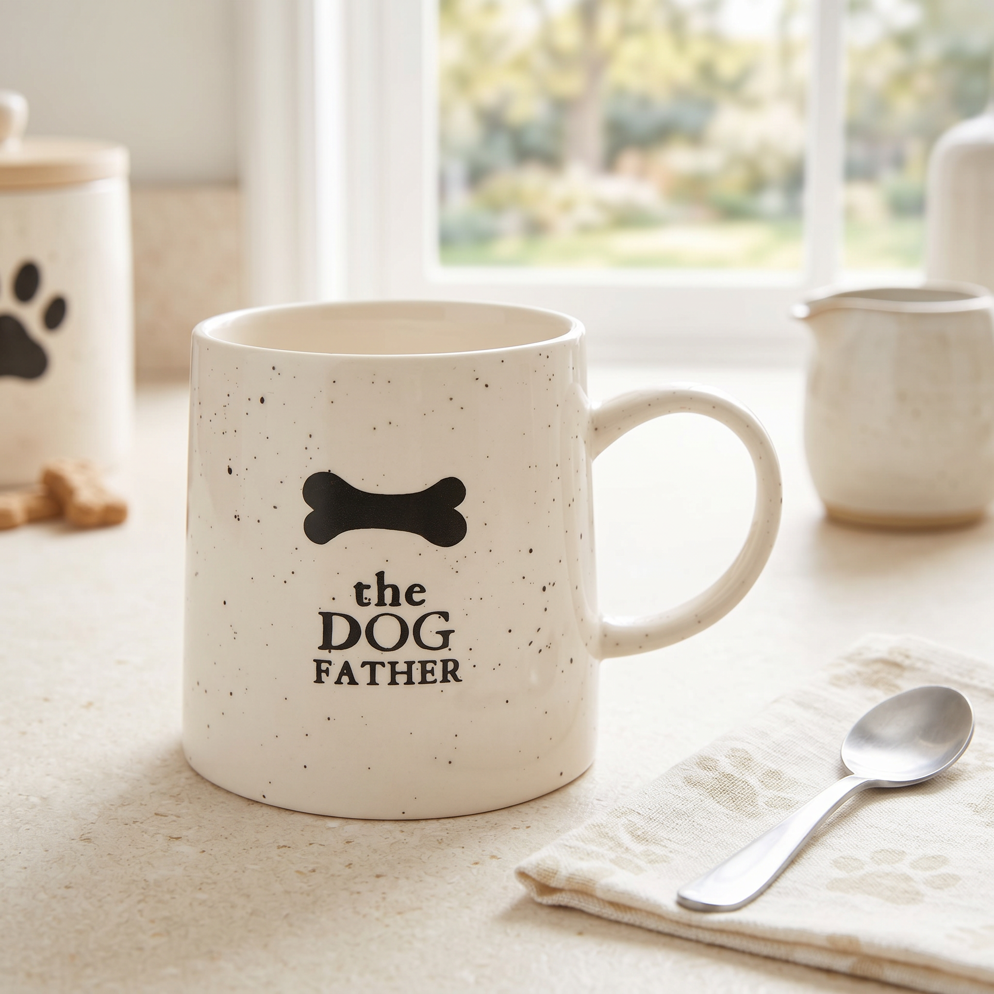 Dog Dad Mug – Stoneware Coffee Mug With Paw Print | Dishwasher Safe Gift ukgiftstoreonline