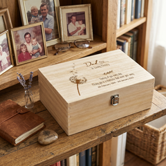 Personalised Memory Keepsake Box - Engraved Wooden Dad Remembrance Gift Keepsake Memory Box ukgiftstoreonline