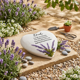 Dad Graveside Lavender Heart Stone Memorial Plaque, Grave Ornament Tribute, Gift ukgiftstoreonline