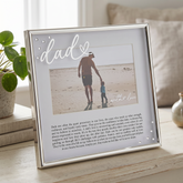 Dad Silver Photo Frame 6'x4' Picture with Diamantes and Message, Freestanding and Gift Boxed - Father's Day, Birthday or Christmas photo frame ukgiftstoreonline