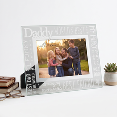 World's Best Daddy Glass Photo Frame Gift With Sentiments For Fathers Day, Birthday or Christmas Nan Photo Frame ukgiftstoreonline