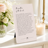 Mother Of The Bride Plaque Gift – Standing Plaque With Sentimental Quote Nan Photo Frame ukgiftstoreonline