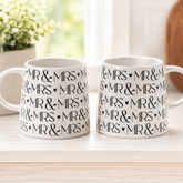 Wedding Mug Set – Ceramic Couple Coffee or Tea Mugs With Subtle Heart Details ukgiftstoreonline