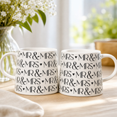 Wedding Mug Set – Ceramic Couple Coffee or Tea Mugs With Subtle Heart Details ukgiftstoreonline